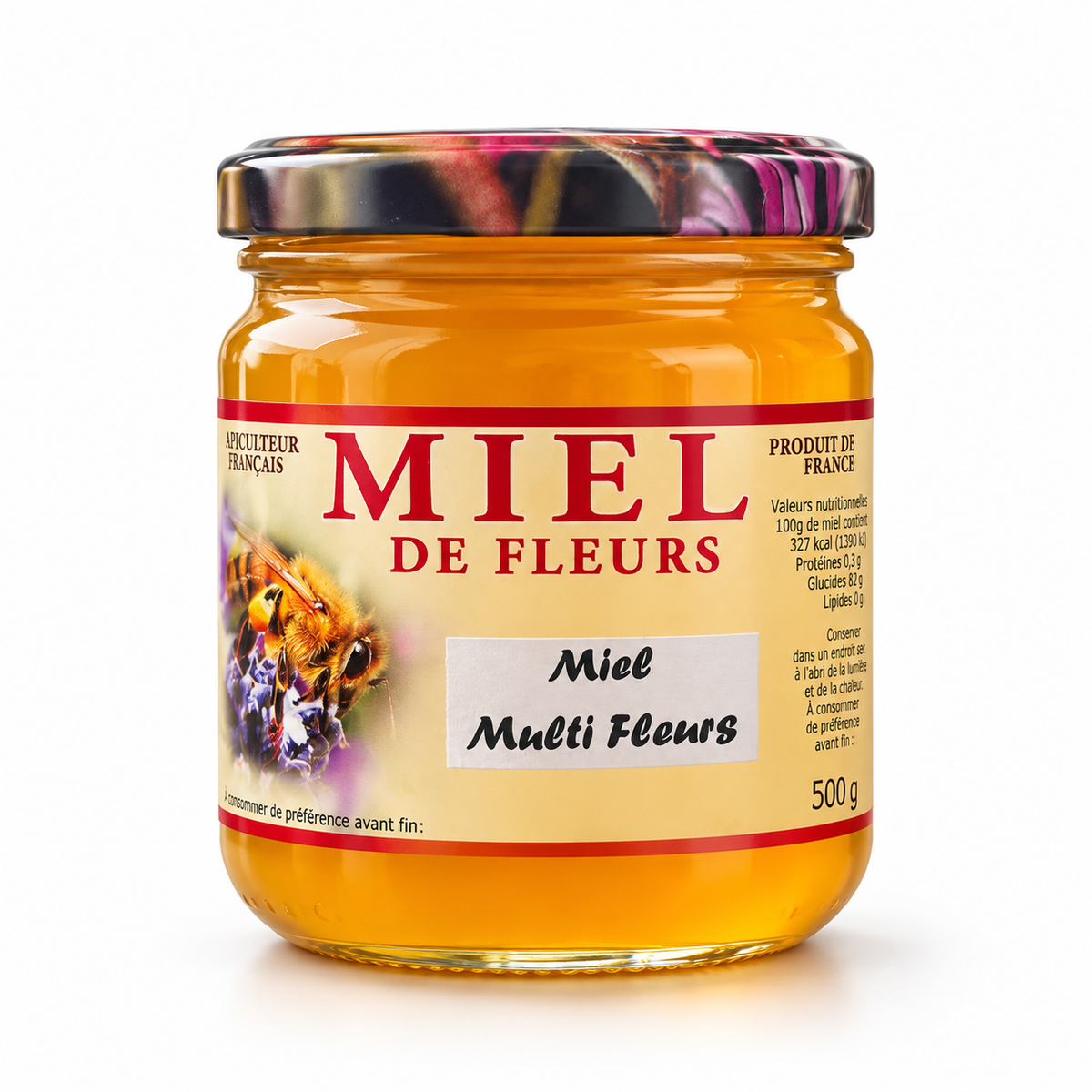 Miel Multifleurs artisanal — doux et fruité (500 g)