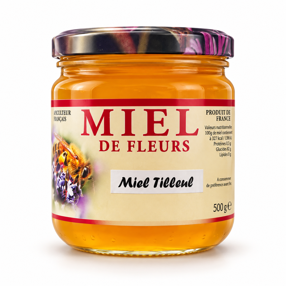 Miel de Tilleul artisanal — aromatique et mentholé (500 g)